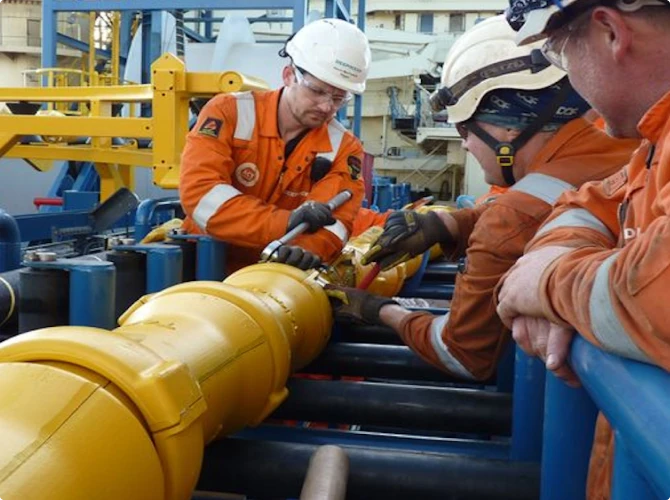 Men with a large pipe